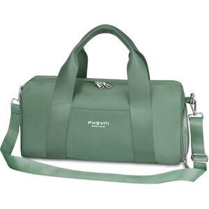 🆕Women Green Compact Gym Bag Mini Sport Bag with Wet Pocket Compartment Bag
